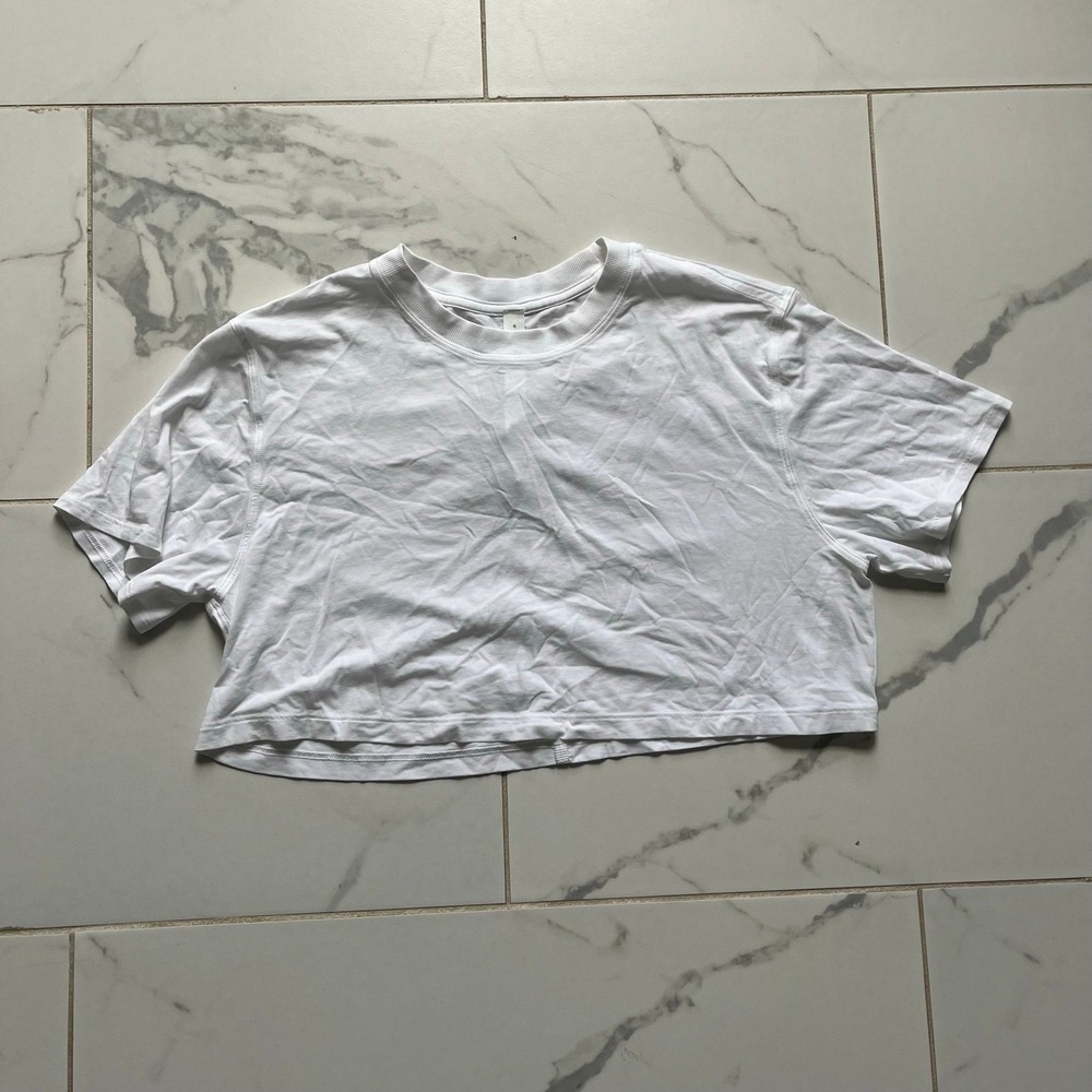 Lululemon All Yours Cropped Tee White Color Size 6